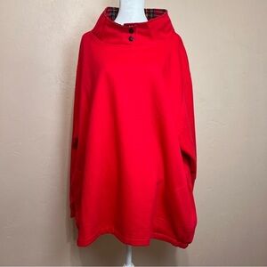 Vintage 90s Metropolitan Red Oversized Slouchy Tartan Plaid Trim Sweatshirt XL